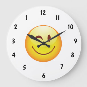 Grande Horloge Ronde Cadran inverse heureux mignon