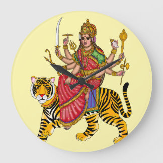 Grande Horloge Ronde Cadran mural de la déesse Durga