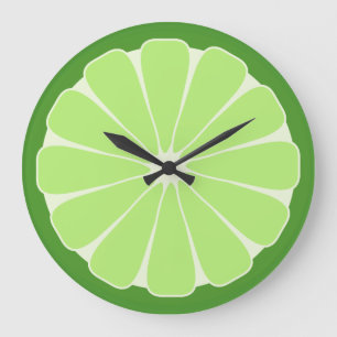 Grande Horloge Ronde Cadran mural en forme de tranche de citron vert po