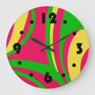 Grande Horloge Ronde Cadran mural psychédélique groovy