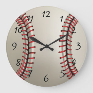 Grande Horloge Ronde Cadran rond de baseball animé