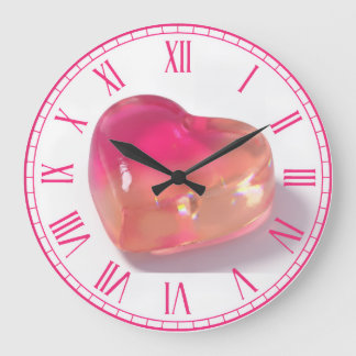 Grande Horloge Ronde Cadran rond esthétique Y2K en forme de cœur en gel