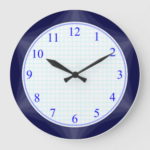Grande Horloge Ronde Cadran simple bleu