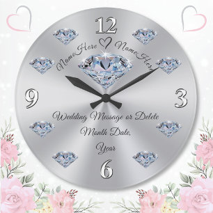 Grande Horloge Ronde Cadres de mariage personnalisés étonnants, Mariage
