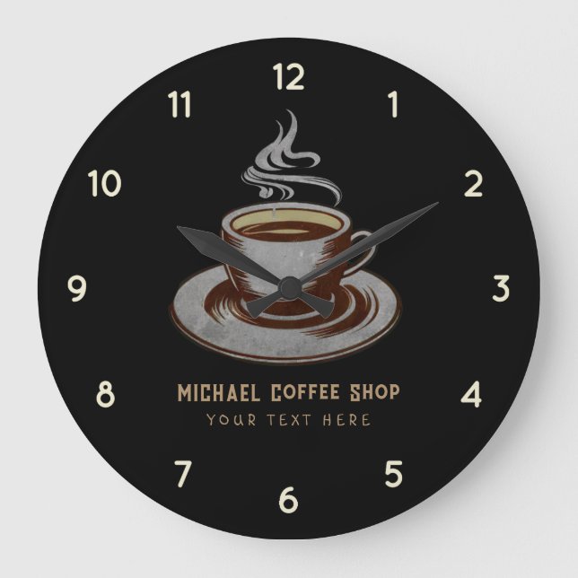 Grande Horloge Ronde Café d'affaires personnalisé - Bar café (Recto)