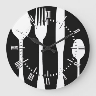 Grande Horloge Ronde Café noir, pâtisserie à la mode