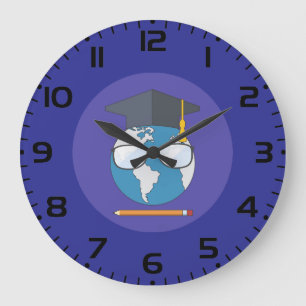 Grande Horloge Ronde Calotte de fin d'études en éducation mondiale Terr