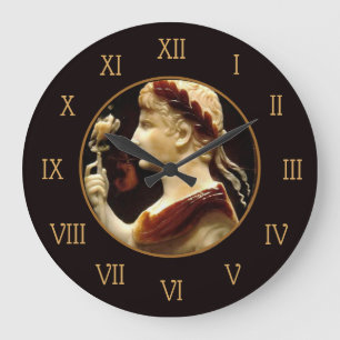 Grande Horloge Ronde Cameo élégant de l'empereur romain Octavien August