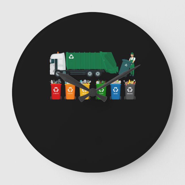 Grande Horloge Ronde Camion de recyclage (Recto)