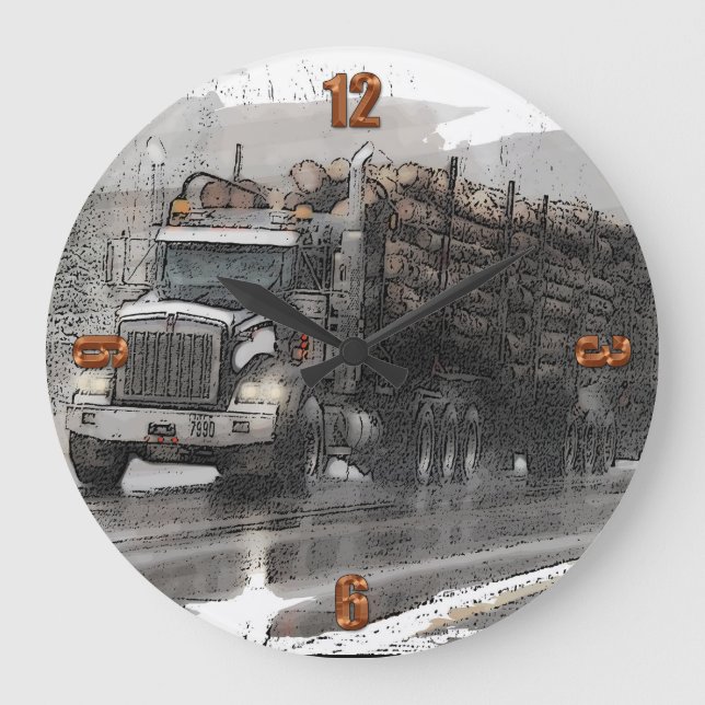 Grande Horloge Ronde Camion en pluie (Recto)