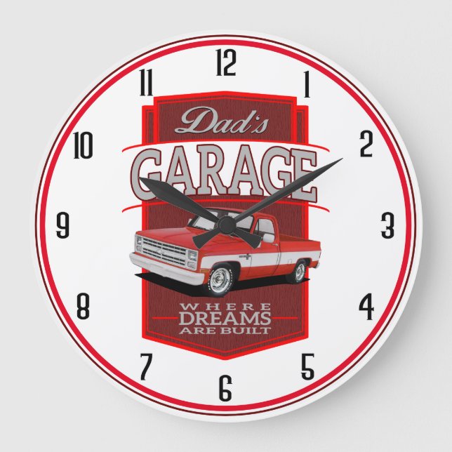 Grande Horloge Ronde Camion Garage des papas (Recto)