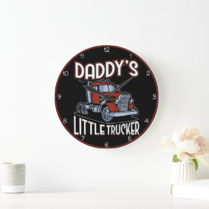 Grande Horloge Ronde Camion rouge de papa