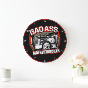 Grande Horloge Ronde Camionneur-maître Badass