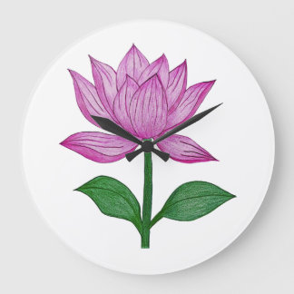 Grande Horloge Ronde Camiseta básia mujer, con flor rosada