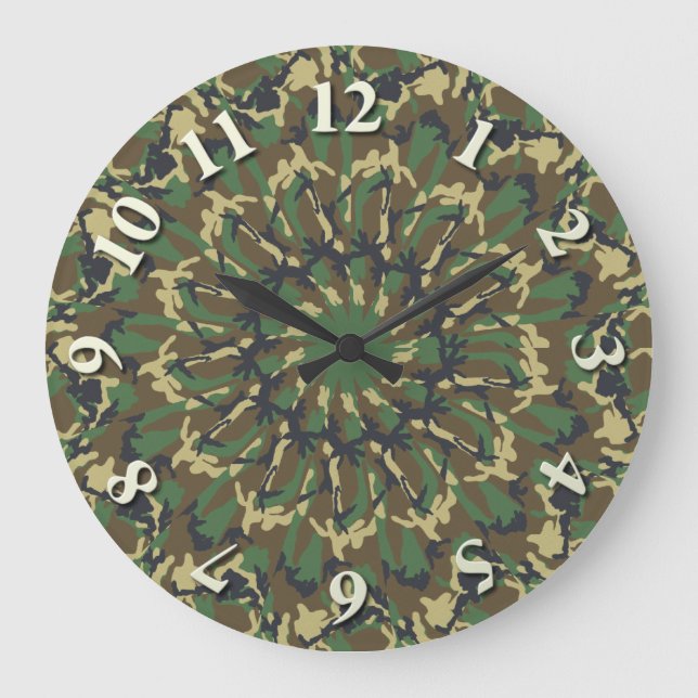 Grande Horloge Ronde Camo Woodland Kaleidoscope (Recto)