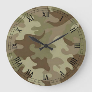 Grande Horloge Ronde Camouflage