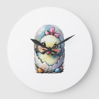 Grande Horloge Ronde canard bébé avec une feminine facile