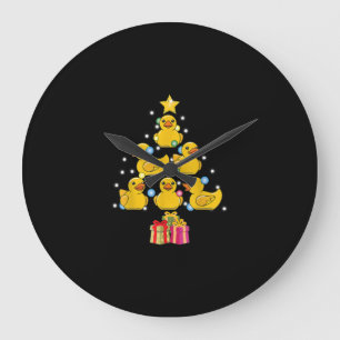 Grande Horloge Ronde Canard en caoutchouc Noël Arbre canard canard Noël
