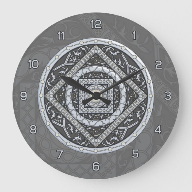 Grande Horloge Ronde Cancer Mandala Clock (Recto)