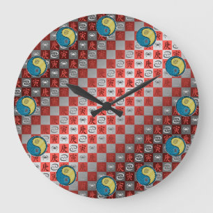 Grande Horloge Ronde Cancer & Tigre Métal