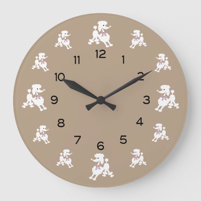 Grande Horloge Ronde Canicules blanches avec rubans roses (Recto)