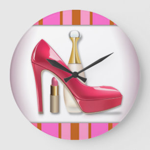 Grande Horloge Ronde Canne à lèvres à parfum à talon rose