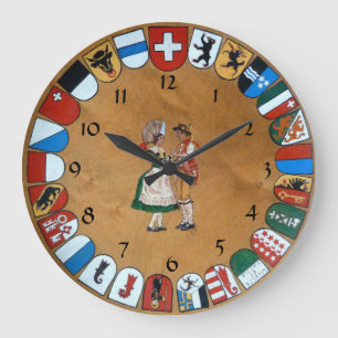 Grande Horloge Ronde Cantons suisses et costumes