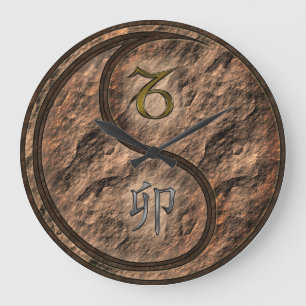 Grande Horloge Ronde Capricorne & Lapin de Terre
