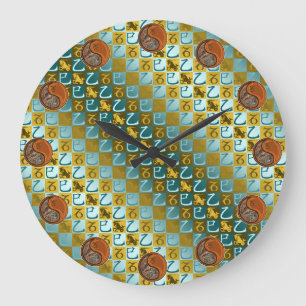 Grande Horloge Ronde Capricorne & Serpent de Bois