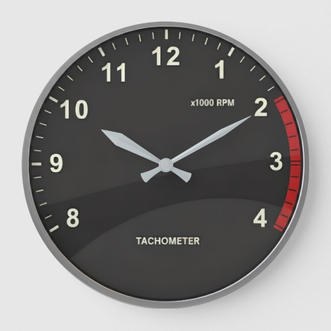 Grande Horloge Ronde Car Tachometer Clock for Auto Mechanic Garage (Recto)