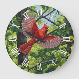 Grande Horloge Ronde Cardinal nord, oiseau de l'État de Virginie-Occide