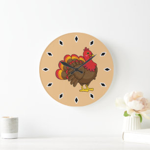 Grande Horloge Ronde Caricature mignonne Turquie