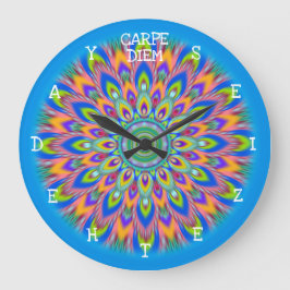 Grande Horloge Ronde Carpe Diem saisissent l'horloge de mur de mandala