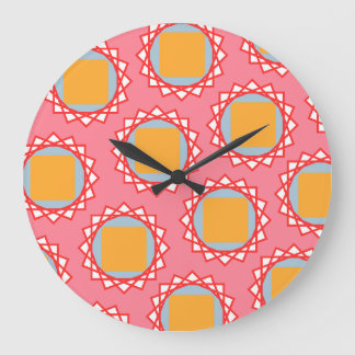 Grande Horloge Ronde Carré jaune doré 