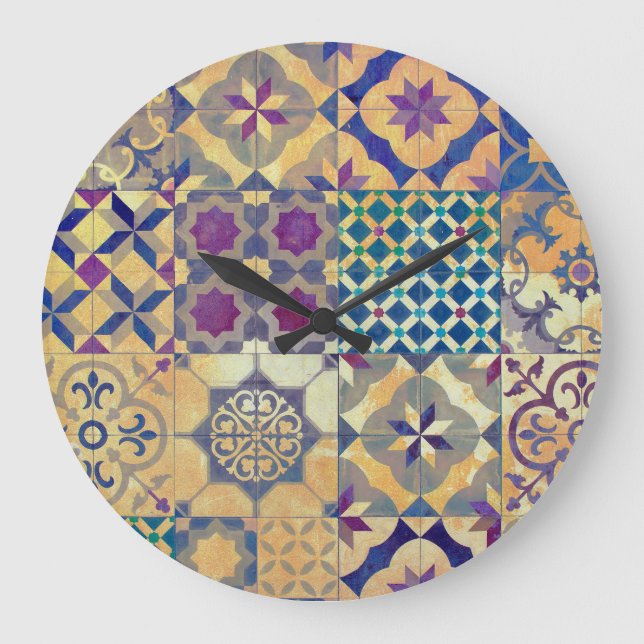 Grande Horloge Ronde Carrelage traditionnel méditerranéen et égéen colo (Recto)