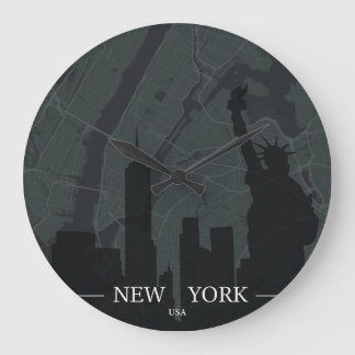 Grande Horloge Ronde Carte de New York