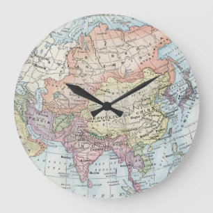 Grande Horloge Ronde Carte politique de l'Asie (1916)