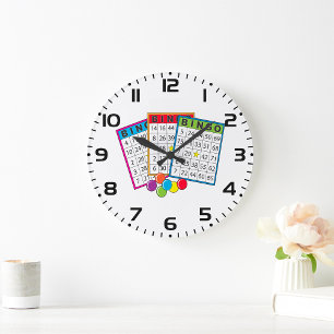 Grande Horloge Ronde Cartes de Bingo