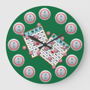Grande Horloge Ronde Cartes de Bingo et balles