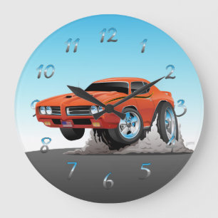 Grande Horloge Ronde Cartoon classique des années 70