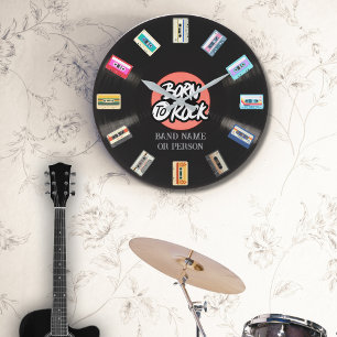 Grande Horloge Ronde Cassette et vinyle