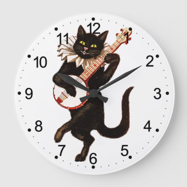 Grande Horloge Ronde Cat playing banjo (Recto)