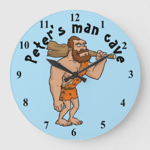 Grande Horloge Ronde Caverne d'homme personnalisée