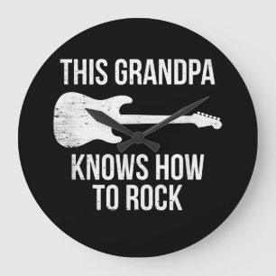 Grande Horloge Ronde Ce Grand-Père Connaît Guitar Rock Player Musicien