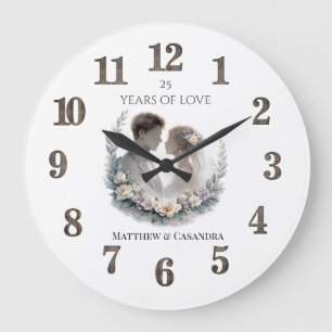 Grande Horloge Ronde Célébration de l'anniversaire de mariage de diaman