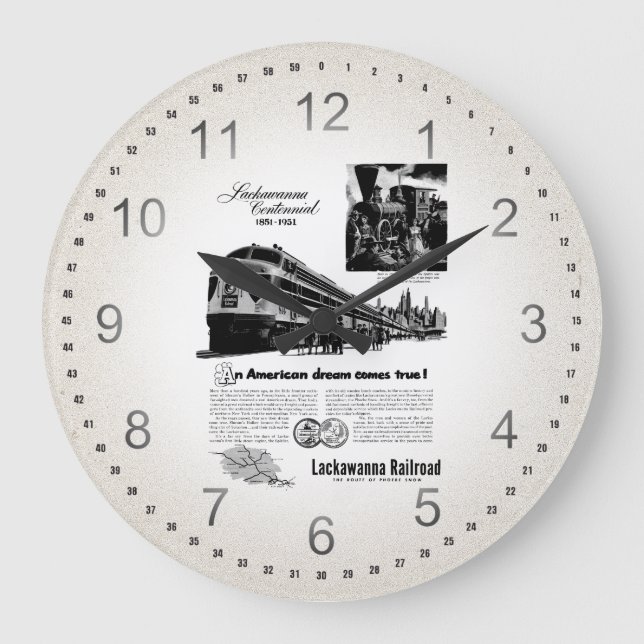 Grande Horloge Ronde Centenaire ferroviaire de Lackawanna 1951 (Recto)