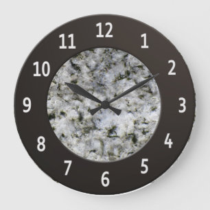 Grande Horloge Ronde Cercle métallique brillant de chiffres de roche