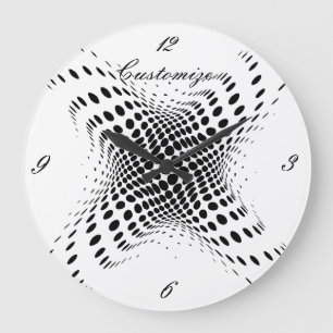 Grande Horloge Ronde Cercles demi-tons Abstraits X Thunder_Cove
