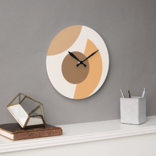 Grande Horloge Ronde Cercles géométriques Abstraits chic Motif d'art mo