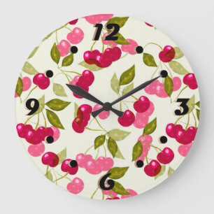 Grande Horloge Ronde Cerise mûre